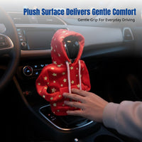Creative Luminous Car Gear Cover, Plush Hoodie Style, Universal Gear Knob Protector, Decorative Accessory