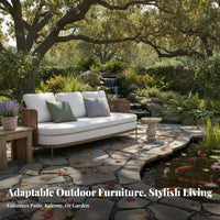 Weather-Resistant 4-Piece Conversation Set Woven Design Outdoor Furniture long-lasting Garden Seating Comfortable pads for Families, Homeowners, Adults, Patio, Balcony, rearyard, Courtyard