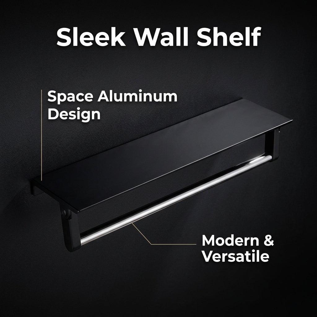 Kitchen Shelves and Shelf Unit for Wall Organizer Use, Space Aluminum Bathroom Storage Rack for Countertop or Washroom Placement