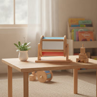 Developmental Wooden Drum Toy Early Learning Rotating Drum Sensory Fine Motor for Tabletop, Classroom
