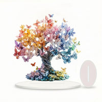 Flat Design Acrylic Tabletop Decoration Waterproof 2D Acrylic Ornament Colorful Flower Butterfly Ornament Decorative for Home Display