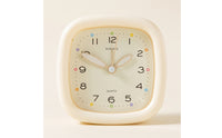 Easy to Read Analog Alarm Clock Compact Quartz Alarm Clock Battery-Operated Small for Students, Bedroom, Nightstand