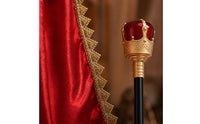 Costume Cloak with Standstanding King Cloak with Crown and Ornamental Rod Luxurious Apparel for Halloween