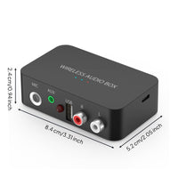 Mic Input Wireless Audio Receiver Low Latency Bluetooth Audio Receiver Automatic Reconnection Stereo Sound Converter Long Range for Karaoke