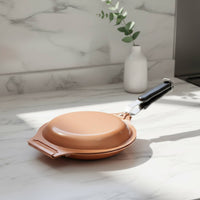 Non-Stick Double-Sided Pan Easy to Clean Folding Omelette Pan Even Heating Cookware Dishwasher Safe for Breakfast