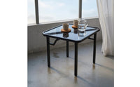Rounded Corners Square Folding Table Thick Tabletop Folding Square Table Legroom Home Furniture Space-Saving