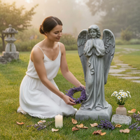 Praying Angel Statue Serene Angel Garden Statue Elegant for Gardeners