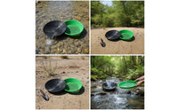 4 Pieces Gold Panning Kit with Hand Tools Essential Metal Pan with Classifier Screen Portable Classifier Screen for Outdoor Prospecting