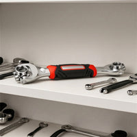 8-in-1 Ratchet Wrench with Rotating Head Double-Ended Ratchet Wrench Pivoting Hand Tool Magnetized for Mechanics, Diyers, Automotive Repair, Tight Confined Areas, Garage