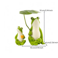 2 Pieces Frog Ornament Resin Frog Figurine Home Decoration Painted Gift