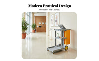 Heavy-Duty Housekeeping Service Cart Easy to Maneuver Janitorial Cart with Bag High Load Capacity Sturdy Construction for Housekeepers, Janitors, Maintenance Workers, Office Buildings, Schools, Offices