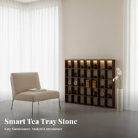 Solid Timber Wood Low Tea Brewing Station Minimalist Design Indoor Furniture space-saving Multi-Functional for Homeowners, Adults, Balcony, Living Room, Bay opening, Relaxation Corner