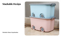 Rolling Toy container with casters children's Container Wheeled for Playroom, young children
