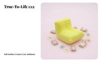 Realistic Model Miniature Sofa High Simulation 1:12 Scale Single Sofa Fine Craftsmanship for Hobbyists, Kids, Desktop Decoration