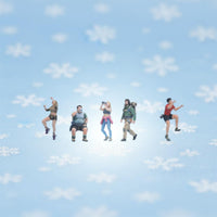 5 Pieces 1/64 Scale Climbing Figures 3D Printed Rock Climbing People Models Full Color Miniature Hiker Figurines for Sand Table, Desktop Decoration