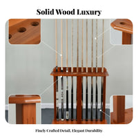 Walnut Finish Billiard Cue Rack for Game Room