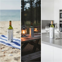 Wine Bottle Cooling Sleeve Flexible Wine Cooler Sleeve Bottle Cooling Wrap with Hook-and-Loop Fastener Reflective Lightweight