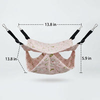 Double Layer Rat Hammock with Hooks, 35cm Rat Hammock for Chinchilla and Sugar Glider, Fleece Cage Bed for Hamster and Cat