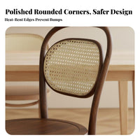 Retro Design Bentwood Cane Chair Solid Wood Construction Wooden Chair with Woven Features Breathable Dining Furniture Ergonomic Curved Back for Cafe Owners, Interior Designers, Homeowners, Restaurant, Kitchen, Living Room, Home Office