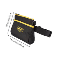 Tool Waist Bag Yellow Trim Zippered Waist Bag Multiple Pockets