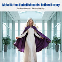 Plush Stand Collar Cloak, Court Style, Multicolor, Metal Buckle, Flowing Cape for Stage, Cosplay