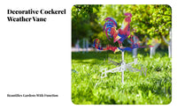 Weathercock Weather Vane Iron Art Colorful Metal Weathercock Weathervane for Farmers, Garden, Yard, Rooftop