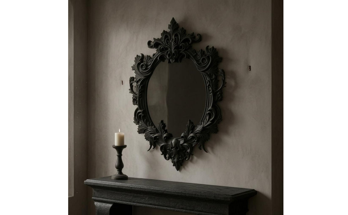 Oval Picture Frame Leaf Border Baroque Frame Carved Look Portrait Holder