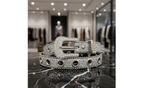 Decorative Glitter Belt Glittery Rhinestone Belt Eyelet Accessory Sparkle for Teens, Parties, Festivals