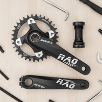 CNC-Machined Mountain Bike Crankset 104BCD Crankset with Bottom Bracket 170mm Chainset Lightweight for Cyclists, Trail Riding, Drivetrain Upgrade