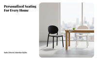 Molded Backrest Seat Stackable Armless Side Chair Thickened Construction Household Furniture for Adults, Homeowners, Dining Room, Kitchen, Home Office