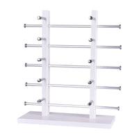 Double-Sided Eyeglasses Display Stand Tabletop Glasses Holder with Wooden Base Countertop Glasses Rack with Wooden Base Large Capacity for Collectors