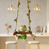 Frog Climbing Ladder Ornament Ready to Hang Frog Swing Figurine Cute for Garden, Balcony, Patio