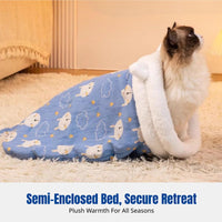 transformable Tunnel Bed Semi-Enclosed Soft Sleeping pouch Warm and snug its own-warmingWarming for Small Dogs, Winter, Resting
