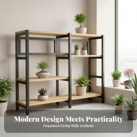 Floor-Standing Multi-Tiered Pot Stand Space-Saving 5-Tier Pot Tower Staggered Shelves Flower Rack Modern Minimalist aesthetic for Plant Lovers, Apartment Dwellers, Balcony, Indoor, Living Room, Corner
