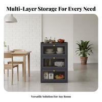 Large Capacity Freestanding Tea Cabinet Strong Load-Bearing Multi-Tier Storage Shelf Sturdy Construction Multi-Layer Sideboard Easy to Clean for Families, Homeowners, Home Chefs, Living Room, Pantry, Office