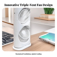 USB Air Chiller Humidifier Oscillating Function Portable Misting Fan Triple Cooling Modes Settings Desktop Cooling Fan for Office, Bedroom, Dorm Room