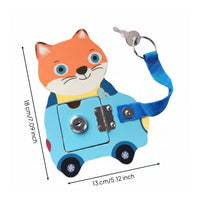 Develops Fine Movement Skills Busy Board Accessory Hand-Eye Coordination Wooden Creature Lock Toy Polished Edges Creature Latch Board for Preschoolers, Toddlers, Babies, Kindergarten, Quiet Time, Travel