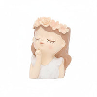 Girl Head Planter Ideal Gift Human Face Flower Pot Multi-Purpose Use for Desktop