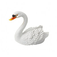 Fiberglass Floating Swan Figurine Textured Feathers Swan Pond Ornament Orange Beak Outdoor for Landscape Display