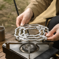 Wind Screen for Camping Stove, 5 Panel Plates, Foldable Wind Screen Made of Silver-Colored Metal, Camping Accessory for Cookware Equipment