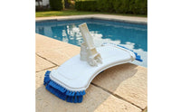 Blue Bristles Brush-Lined Pool Vacuum Head Thickened Plastic Pool Vacuum Head with Side Brushes