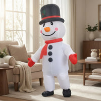 Inflatable Snowman Costume Unisex Inflatable Snowman Costume Tear-Resistant for Adults, Holiday Processions
