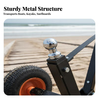 Kayak Transport Cart Multi-Terrain Kayak Trolley Cart Heavy-Duty Construction Canoe Trolley for Kayakers, Outdoor Enthusiasts, Beach, Riverside