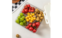 Lightweight Divided Storage Box with Lid Travel-Friendly Compartment Organizer with Handle Reusable Snack Container with Handle Multi-Purpose for Pantry, Refrigerator, Countertop