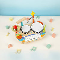 Wooden Drum keyboard Toy Rhythm Learning Kids Drum Kit Sound Recognition Multifunction Musical Toy for Preschool