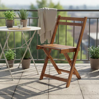 Foldable Solid Wood Folding Chair Space-Saving Wood Slat Folding Chair Slatted Home Seating Sturdy for Balcony, Outdoor, Patio