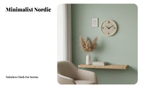 Solid Wood Frame Nordic Design Wall Clock Silent Movement Woven Face Wall Clock Battery Operated for Homeowners, Living Room, Bedroom
