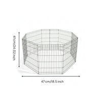 Foldable Pet Enclosure with Door Diy Pet Fence with Gate 8-Panel Wire Playpen Portable for Small Pets, Young Dogs, Rabbits, Indoor, Outdoor, Yard