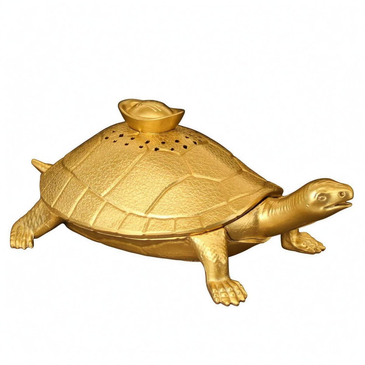 Brass Smoke Dispenser Removable Lid Turtle Smoke Dispenser Compact Size Turtle Censer Holder