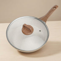 Frying Pan with Lid for Induction Hob and Cooker Gas, Thickened Nonstick Egg Frying Pan with Pour Spouts, Skillet for Steak, Omelette Fry Pan